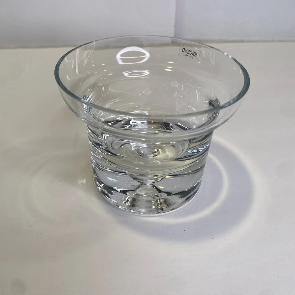 Crate&Barrel Krosno Poland Clear Crystal Suspended Drop Candleholder